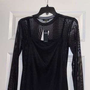 AFRM Darcie dress in black. Same style as photos 2 & 3 but midi length.